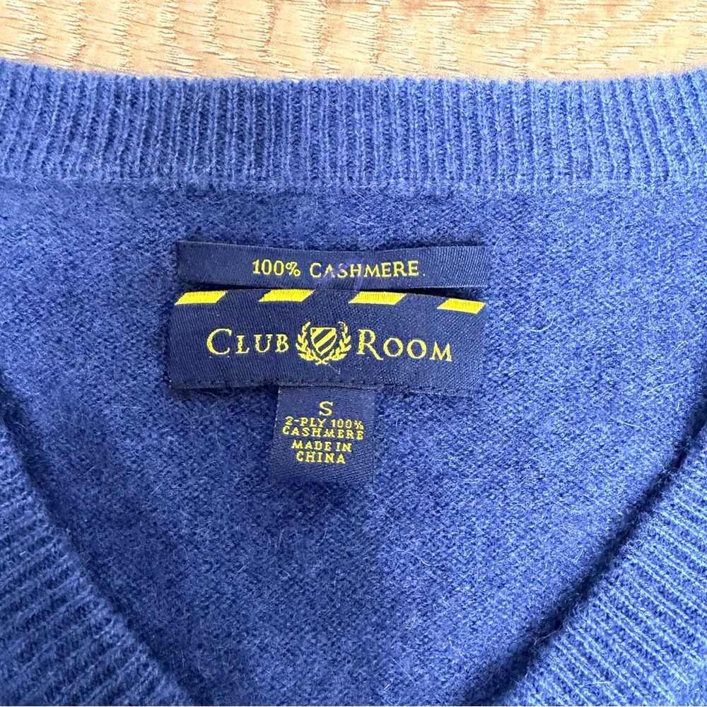 Club Room 100% Cashmere Sweater Blue Men's Small 2 Ply‎ Blue Luxury Collection - Picture 4 of 6